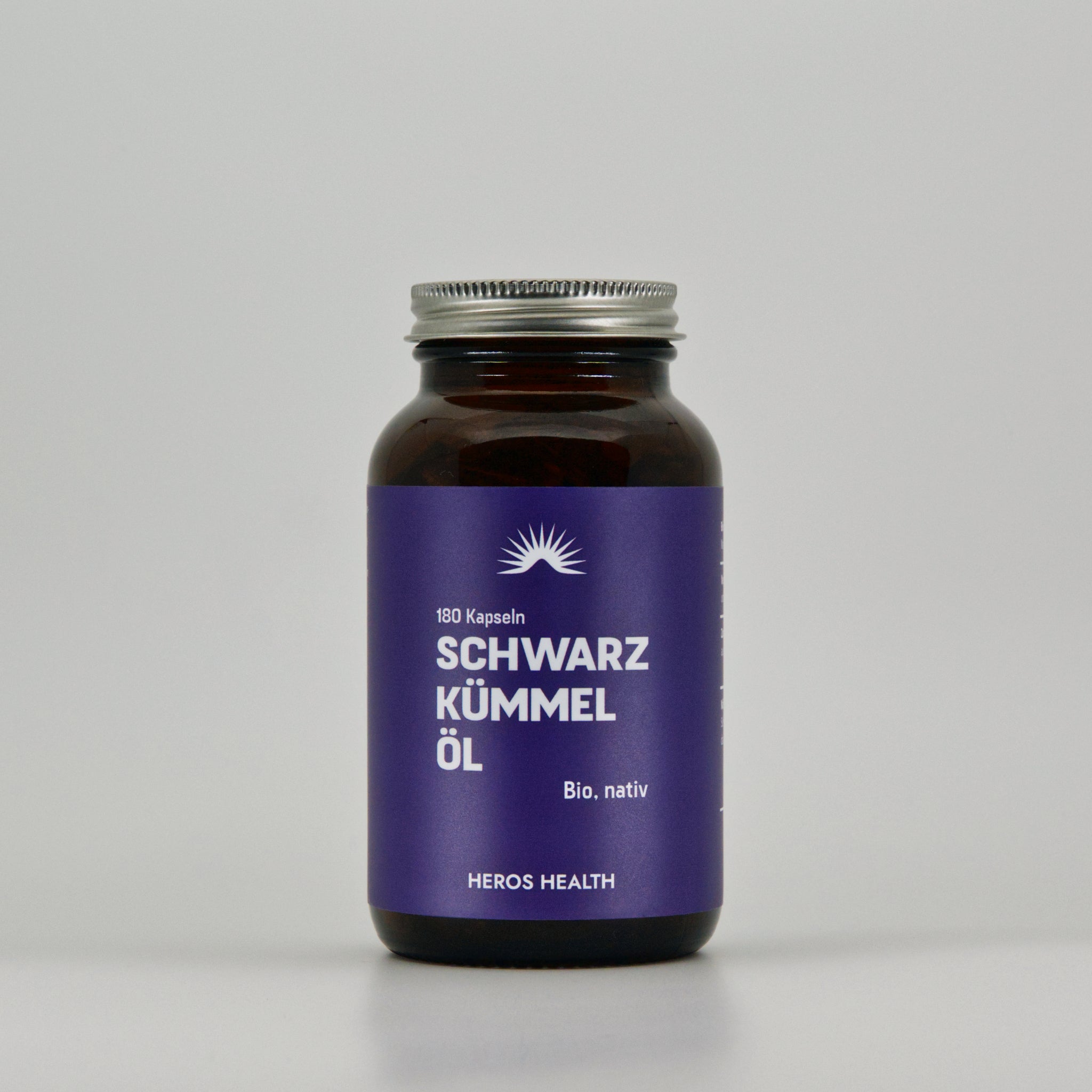 Bio-Schwarzkümmelöl Kapseln in Braunglasdose - Heros Health