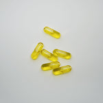 close-up of organic evening primrose oil capsules